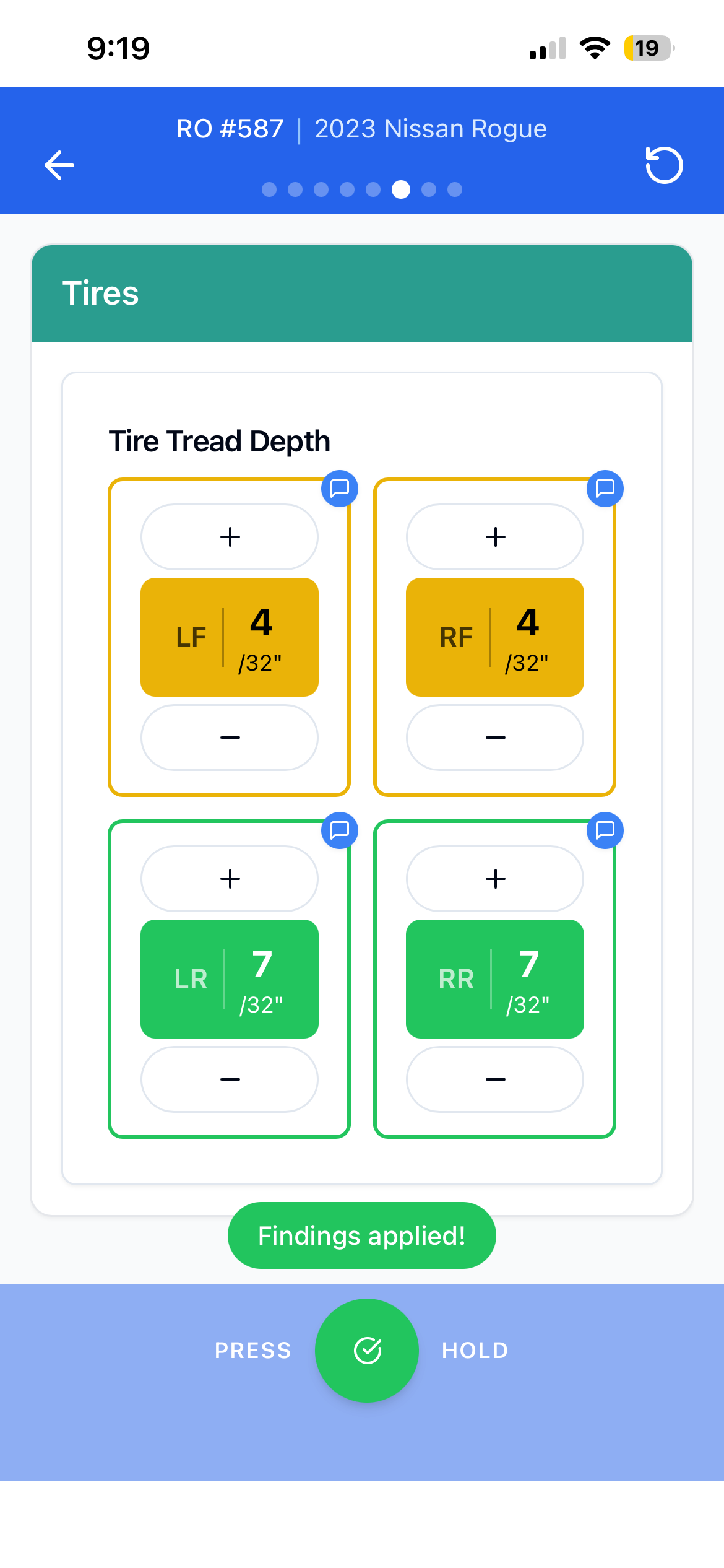 MPI with findings applied
