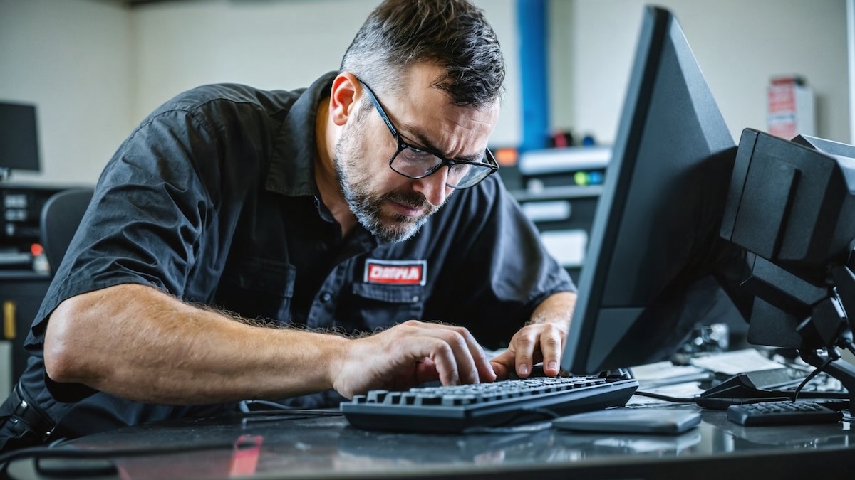 Technician writing up a story